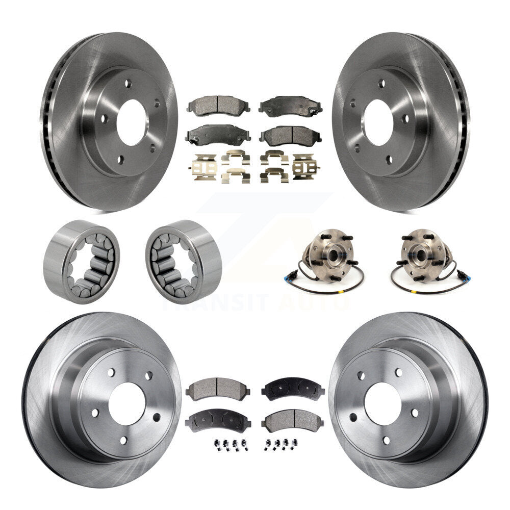 Front Rear Hub Bearing Brake Rotor Pad Shoe Kit (10Pc) For Chevrolet GMC Blazer S10 Jimmy KBB-110558