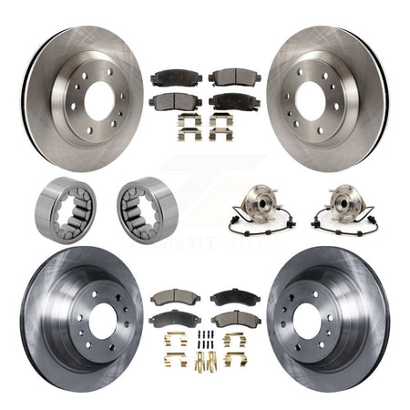 Front Rear Hub Bearing Brake Rotor Pad Shoe Kit (10Pc) For GMC Envoy Chevrolet Oldsmobile KBB-110559
