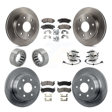 Front Rear Hub Bearing Brake Rotor & Pad Shoe Kit (10Pc) For Chevrolet Silverado 1500 GMC KBB-110566