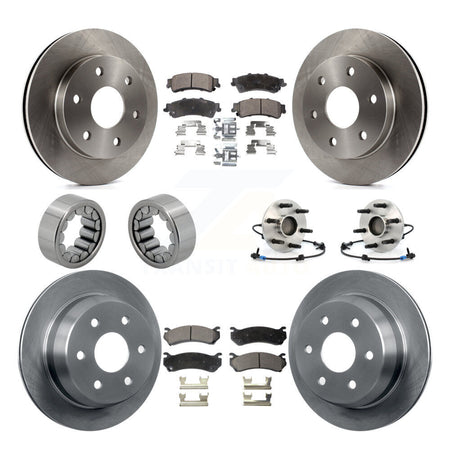 Front Rear Hub Bearing Brake Rotor & Pad Shoe Kit (10Pc) For Chevrolet Silverado 1500 GMC KBB-110573