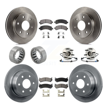 Front Rear Hub Bearing Brake Rotor & Pad Shoe Kit (10Pc) For Chevrolet Avalanche 1500 RWD KBB-110575