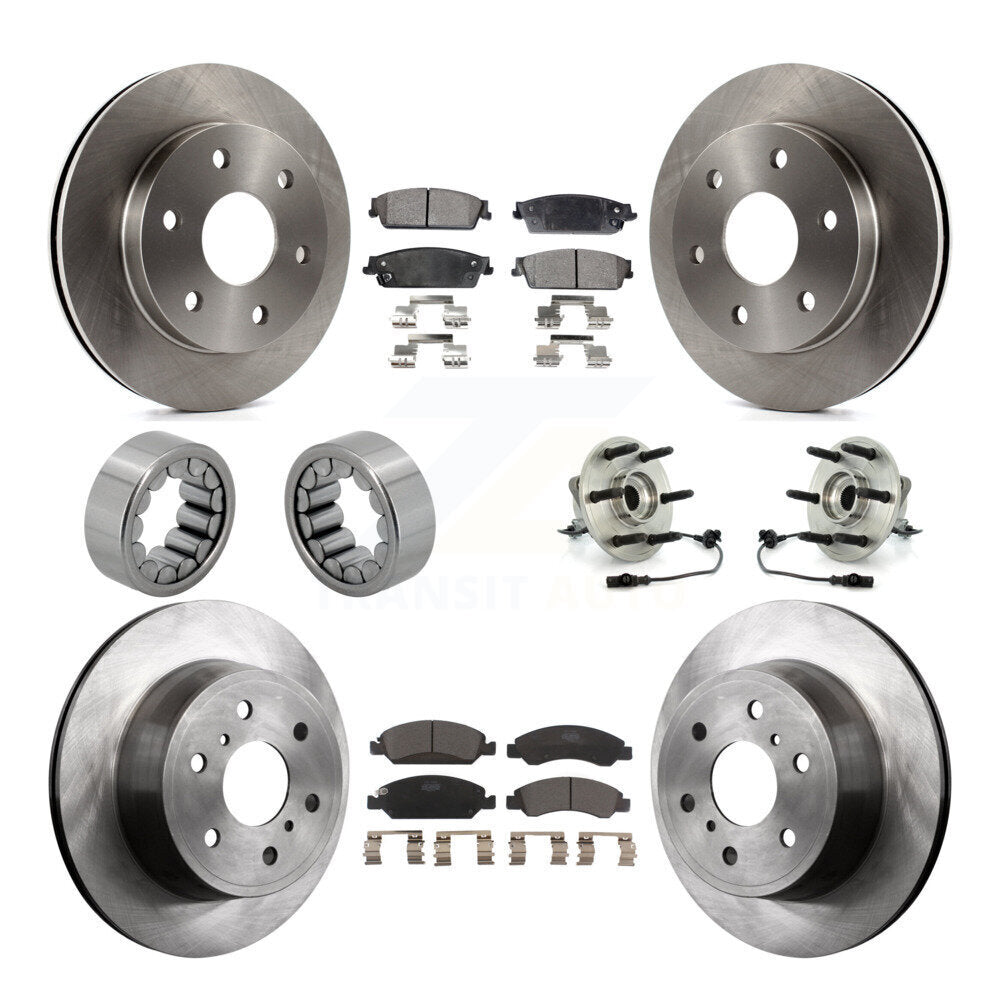 Front Rear Wheel Hub Bearing Disc Brake Rotor And Pad Shoe Kit (10Pc) For GMC Sierra 1500 KBB-110580