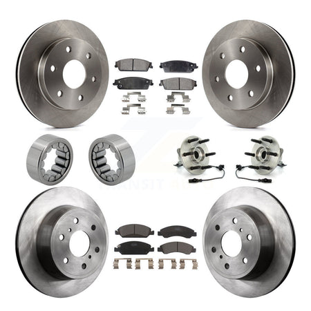 Front Rear Wheel Hub Bearing Disc Brake Rotor And Pad Shoe Kit (10Pc) For GMC Sierra 1500 KBB-110580