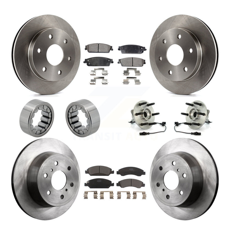 Front Rear Wheel Hub Bearing Disc Brake Rotor And Pad Shoe Kit (10Pc) For GMC Sierra 1500 KBB-110580