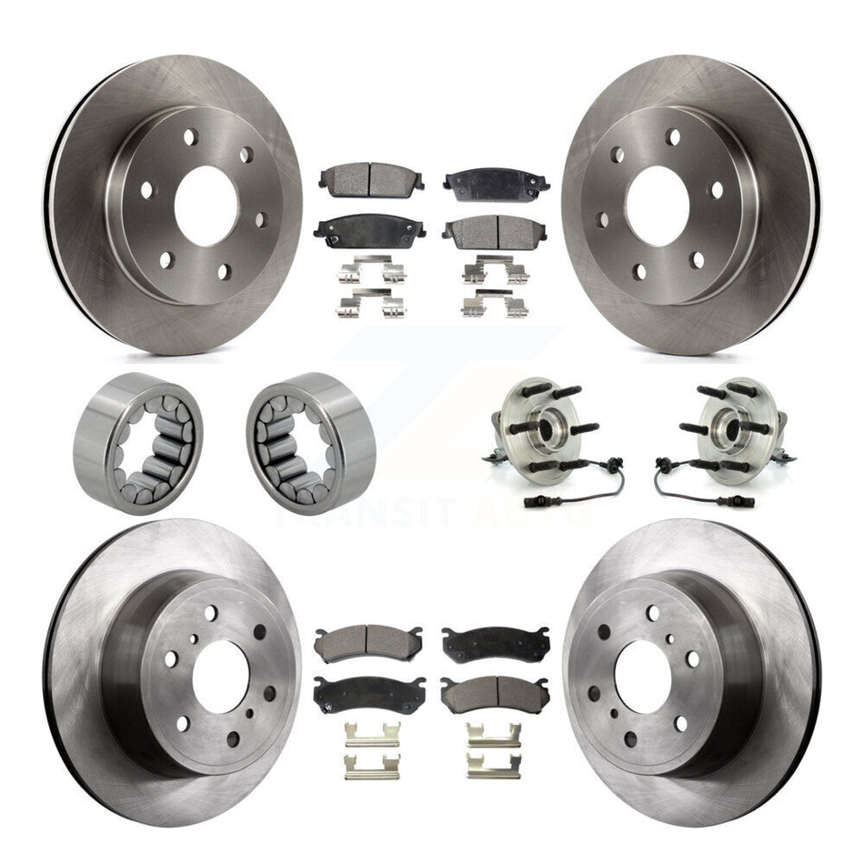 Front Rear Hub Bearing Disc Brake Rotor Pads Shoe Kit (10Pc) For Chevrolet Silverado 1500 KBB-110581