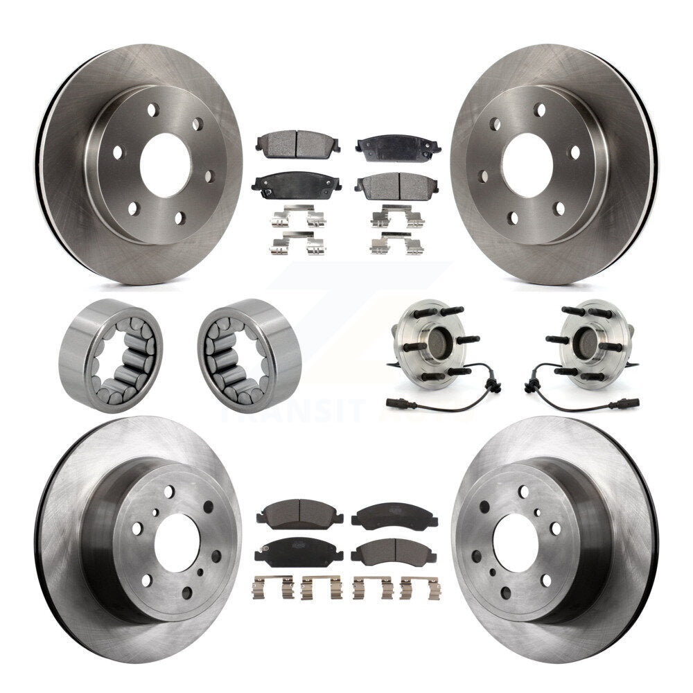 Front Rear Wheel Hub Bearing Disc Brake Rotor And Pad Shoe Kit (10Pc) For GMC Sierra 1500 KBB-110585