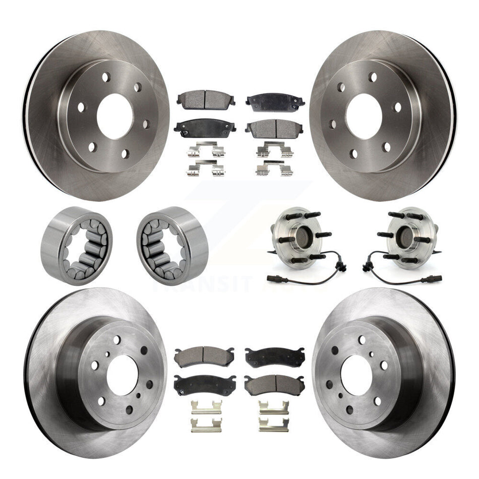 Front Rear Hub Bearing Disc Brake Rotor Pads Shoe Kit (10Pc) For Chevrolet Silverado 1500 KBB-110586