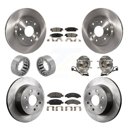 Front Rear Hub Bearing Brake Rotor & Pad Shoe Kit (10Pc) For GMC Sierra 1500 Chevrolet XL KBB-110590