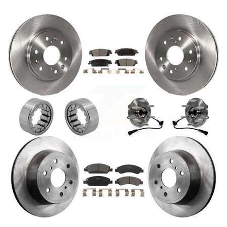 Front Rear Hub Bearing Brake Rotor & Pad Shoe Kit (10Pc) For GMC Sierra 1500 Chevrolet XL KBB-110592