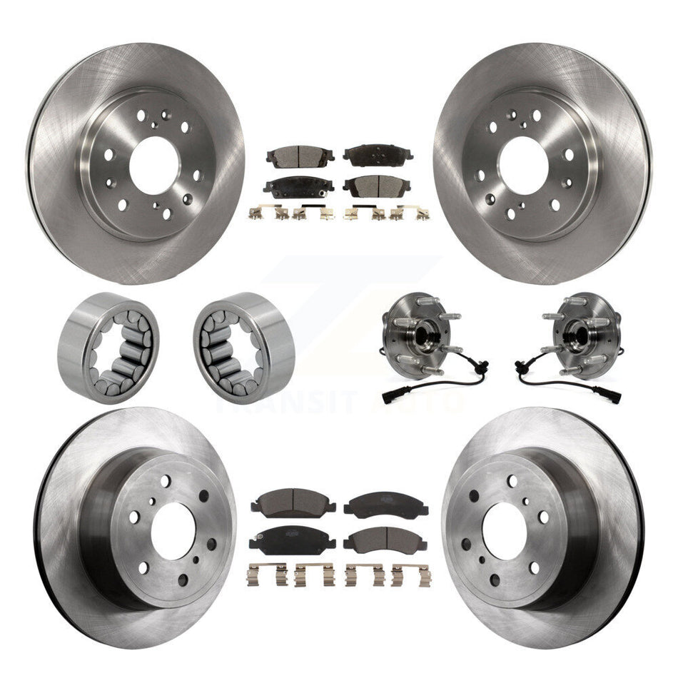 Front Rear Hub Bearing Brake Rotor & Pad Shoe Kit (10Pc) For GMC Sierra 1500 Chevrolet XL KBB-110592