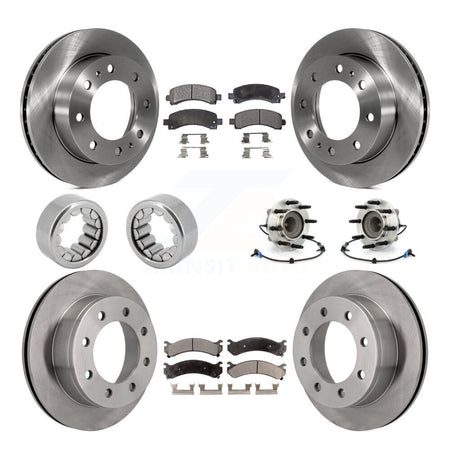 Front Rear Hub Bearing Brake Rotor And Pad Shoe Kit (10Pc) For Chevrolet Express 2500 GMC KBB-110692