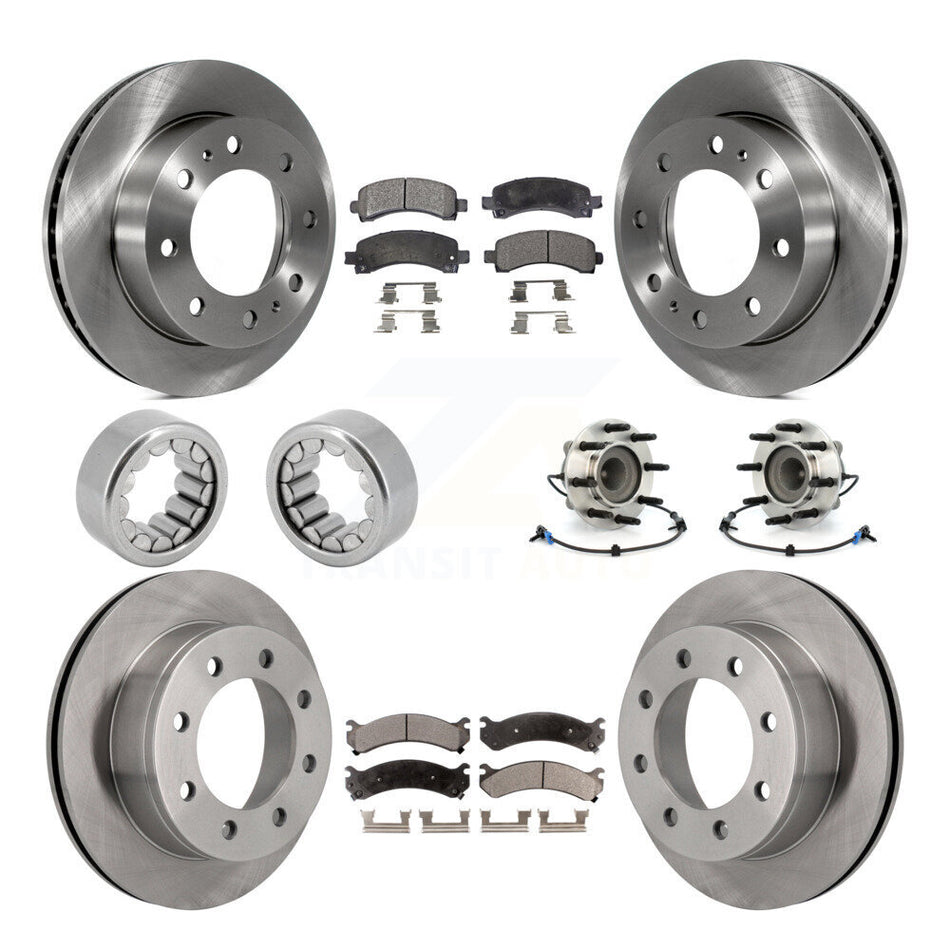 Front Rear Hub Bearing Brake Rotor And Pad Shoe Kit (10Pc) For Chevrolet Express 2500 GMC KBB-110692