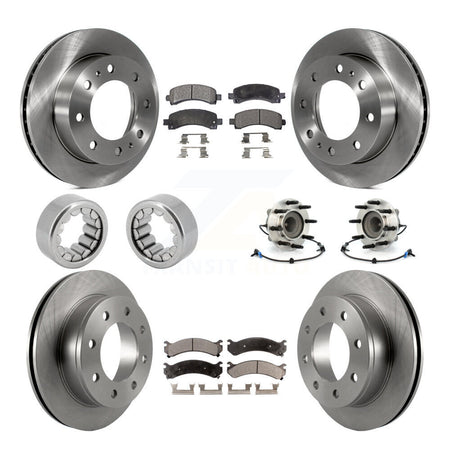 Front Rear Hub Bearing Brake Rotor And Pad Shoe Kit (10Pc) For Chevrolet Express 2500 GMC KBB-110694