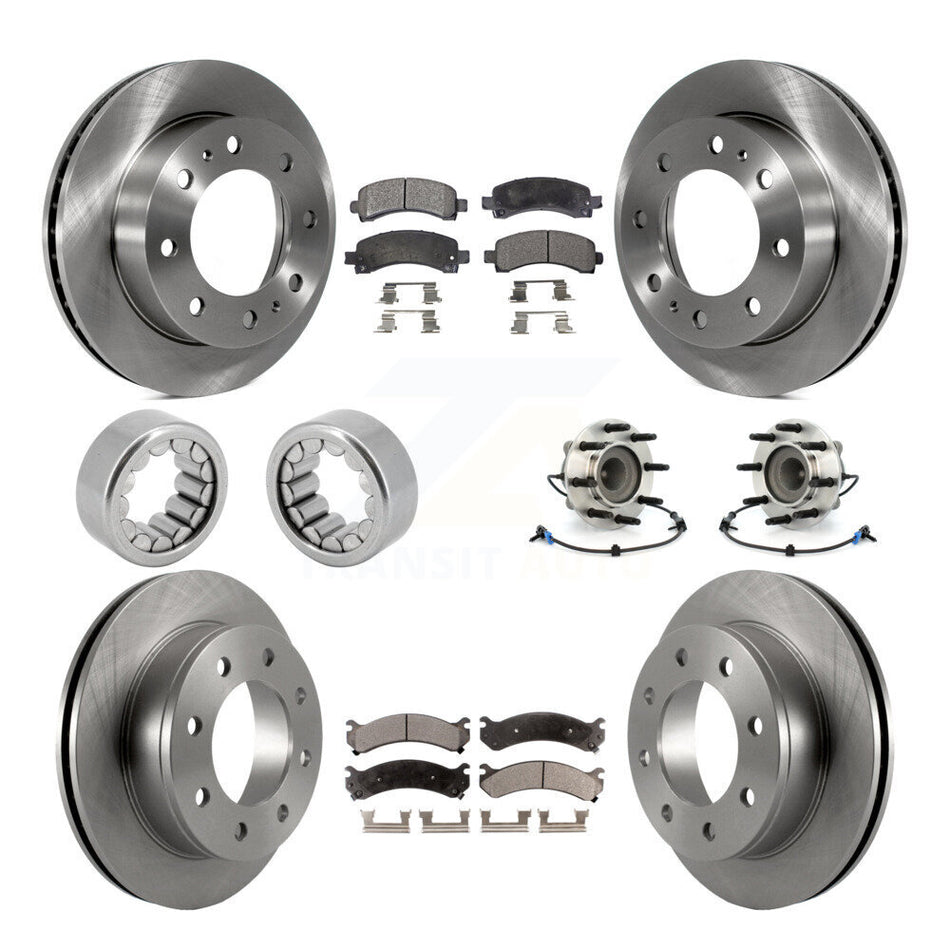 Front Rear Hub Bearing Brake Rotor And Pad Shoe Kit (10Pc) For Chevrolet Express 2500 GMC KBB-110694