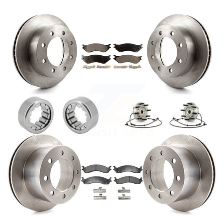 Front Rear Wheel Hub Bearing Disc Brake Rotor And Pads Shoe Kit (10Pc) For Dodge Ram 2500 KBB-110696