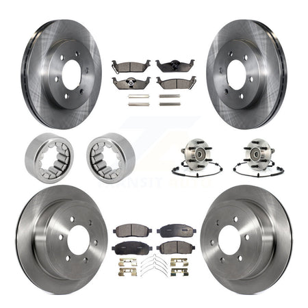 Front Rear Hub Bearing Brake Rotor Pads Shoe Kit (10Pc) For 2006-2008 Lincoln Mark LT 4WD KBB-110701