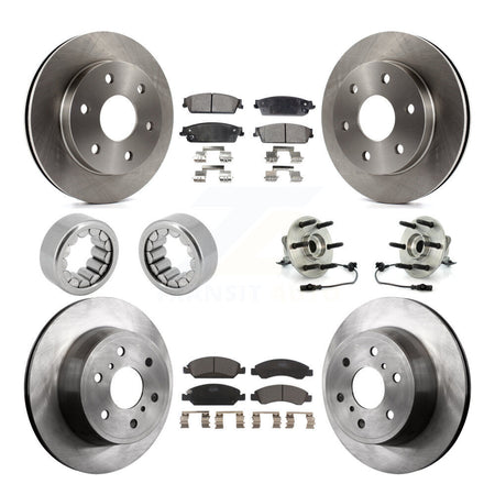 Front Rear Wheel Hub Bearing Disc Brake Rotor And Pad Shoe Kit (10Pc) For GMC Sierra 1500 KBB-110708