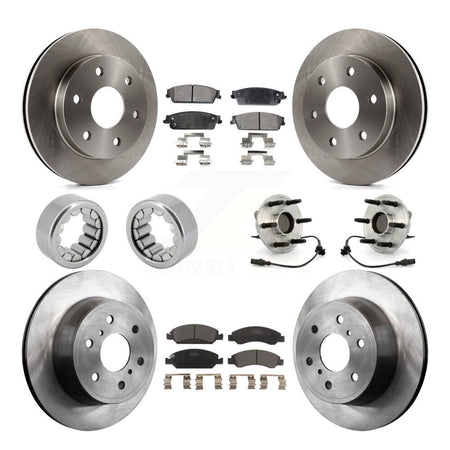 Front Rear Wheel Hub Bearing Disc Brake Rotor And Pad Shoe Kit (10Pc) For GMC Sierra 1500 KBB-110711