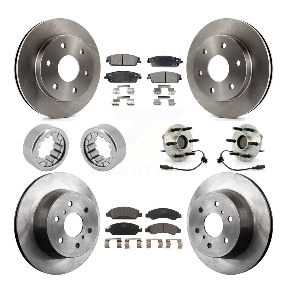 Front Rear Wheel Hub Bearing Disc Brake Rotor And Pad Shoe Kit (10Pc) For GMC Sierra 1500 KBB-110711