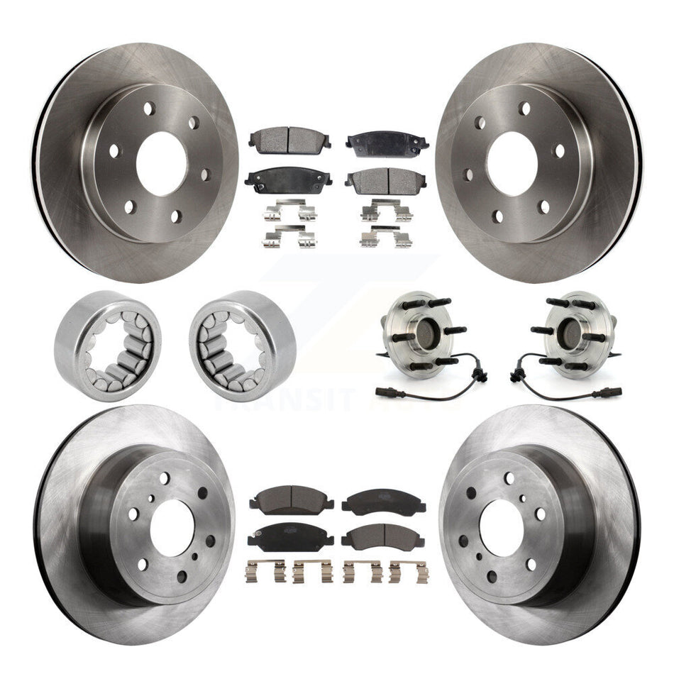 Front Rear Wheel Hub Bearing Disc Brake Rotor And Pad Shoe Kit (10Pc) For GMC Sierra 1500 KBB-110711