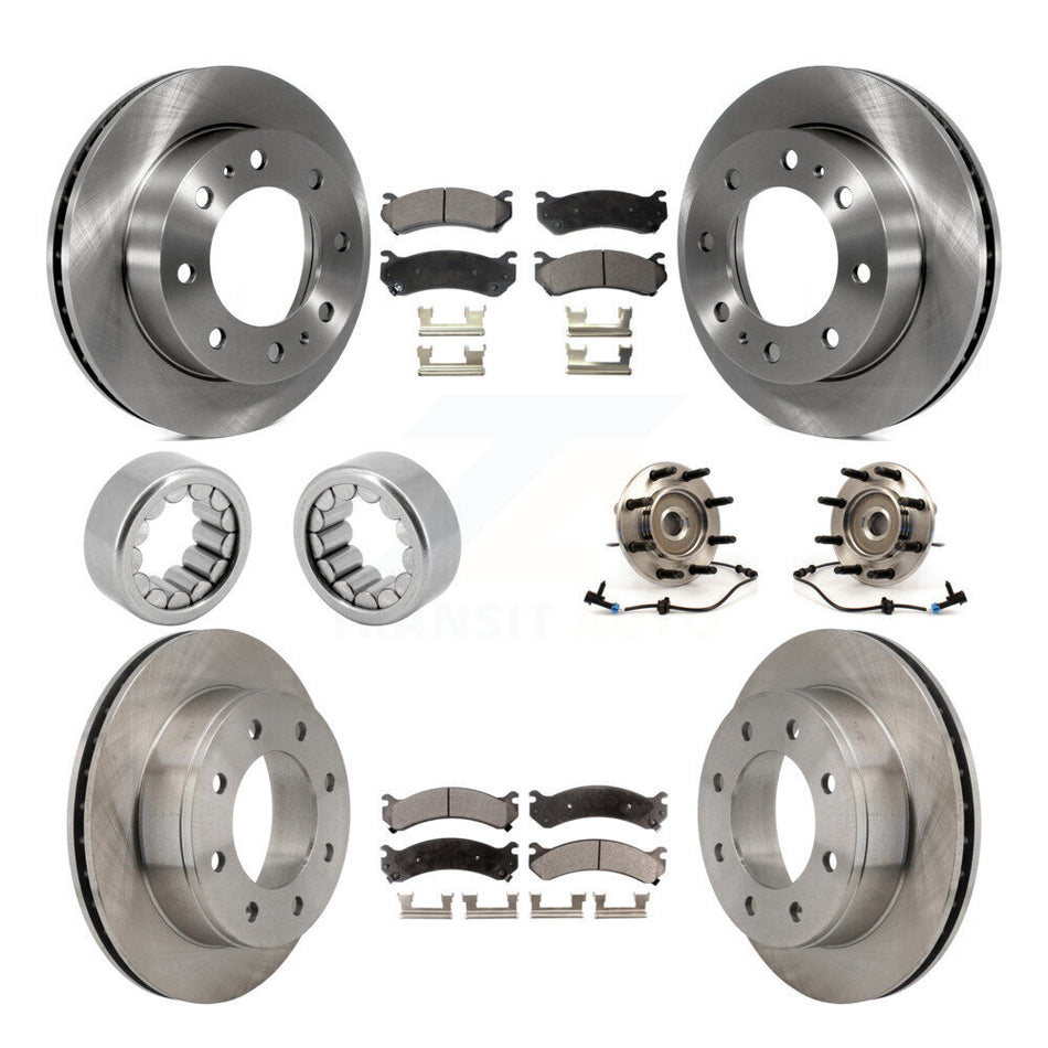 Front Rear Hub Bearing Brake Rotor & Pad Shoe Kit (10Pc) For Hummer H2 Chevrolet Suburban KBB-110715