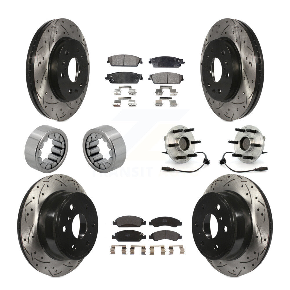 Front Rear Hub Bearing Coat Brake Rotor Pad Shoe Kit (10Pc) For Chevrolet GMC Sierra 1500 KBB-110914