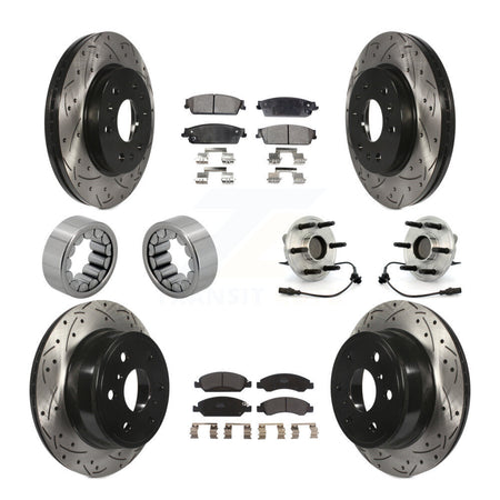 Front Rear Hub Bearing Coat Brake Rotor Pad Shoe Kit (10Pc) For Chevrolet GMC Sierra 1500 KBB-110914