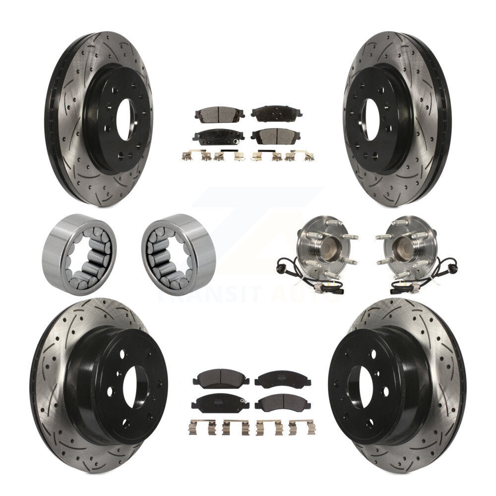 Front Rear Hub Bearing Coat Brake Rotor Pad Shoe Kit (10Pc) For GMC Sierra 1500 Chevrolet KBB-110916