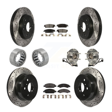 Front Rear Hub Bearing Coat Brake Rotor Pad Shoe Kit (10Pc) For GMC Sierra 1500 Chevrolet KBB-110916