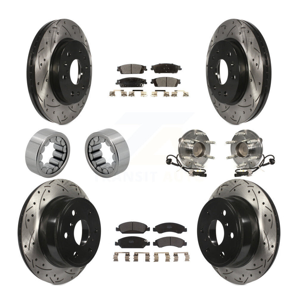 Front Rear Hub Bearing Coat Brake Rotor Pad Shoe Kit (10Pc) For GMC Sierra 1500 Chevrolet KBB-110916