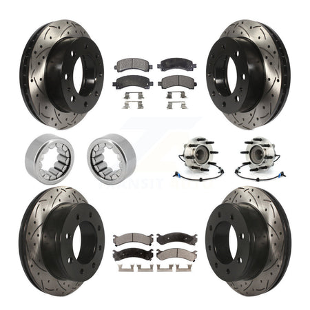 Front Rear Hub Bearing Coated Brake Rotor Pads Shoe Kit (10Pc) For Chevrolet Express 2500 KBB-110933