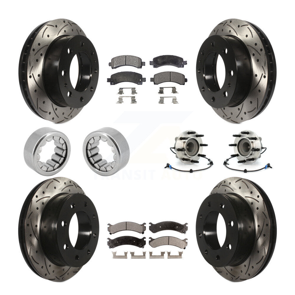Front Rear Hub Bearing Coated Brake Rotor Pads Shoe Kit (10Pc) For Chevrolet Express 2500 KBB-110935