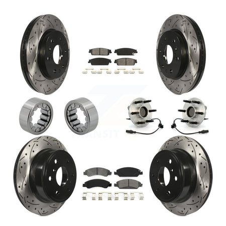 Front Rear Hub Bearing Coat Brake Rotor Pad Shoe Kit (10Pc) For Chevrolet GMC Sierra 1500 KBB-111133