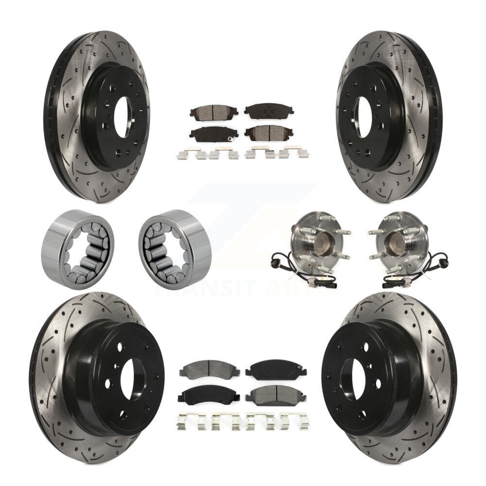 Front Rear Hub Bearing Coat Brake Rotor Pad Shoe Kit (10Pc) For GMC Sierra 1500 Chevrolet KBB-111135