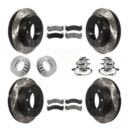 Front Rear Hub Bearings Coated Disc Brake Rotors And Pads Shoes Kit (10Pc) For Hummer H2 KBB-111151