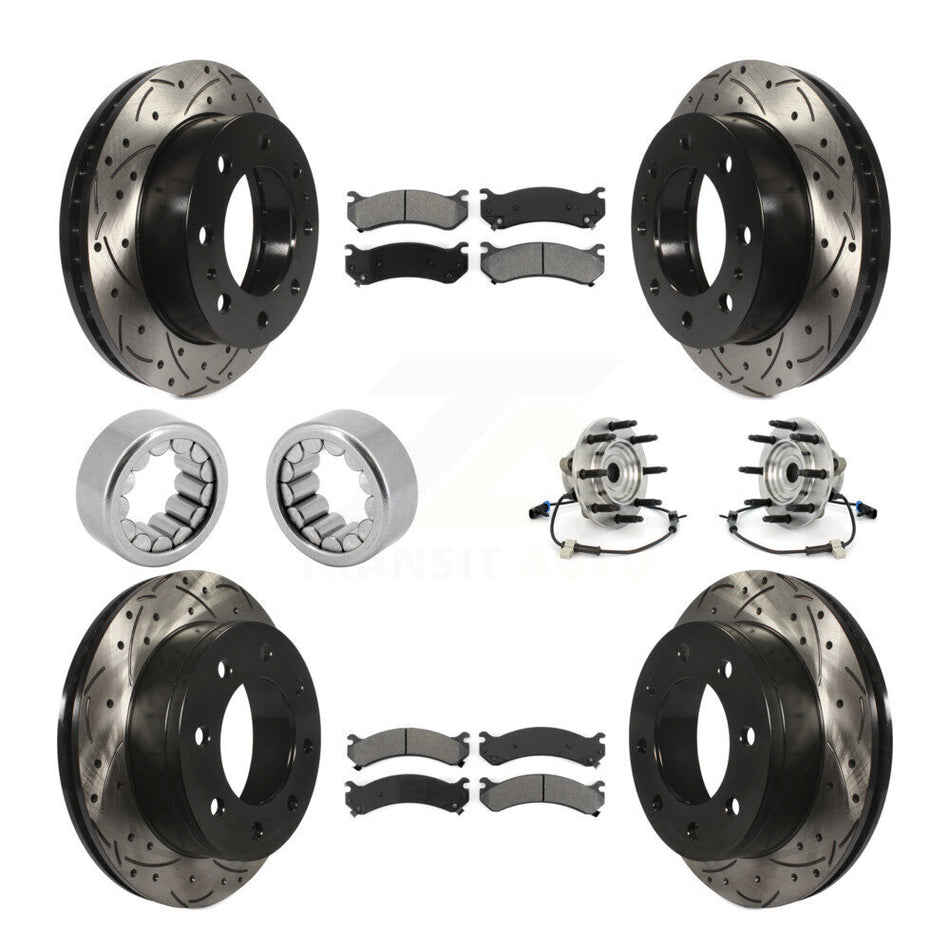 Front Rear Hub Bearings Coated Disc Brake Rotors And Pads Shoes Kit (10Pc) For Hummer H2 KBB-111151