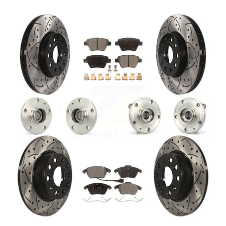 Front Rear Hub Bearing Coated Disc Brake Rotors And Pads Kit (10Pc) For Volkswagen Beetle KBB-111200