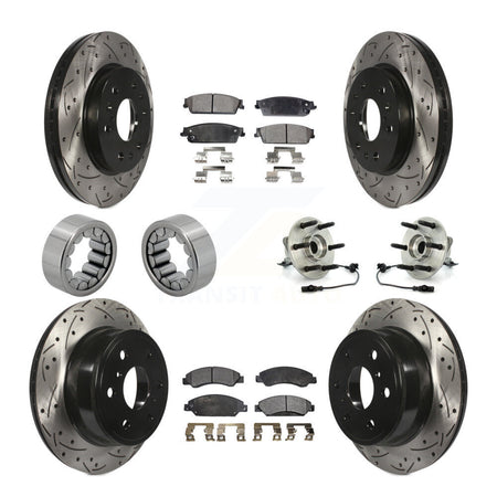 Front Rear Hub Bearing Coated Brake Rotor Pad Shoe Kit (10Pc) For Chevrolet Avalanche GMC KBB-111357