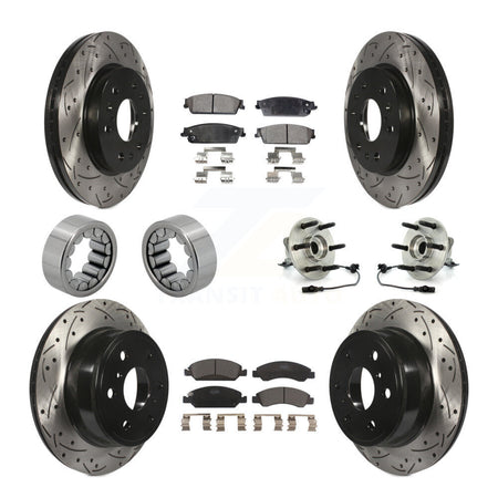 Front Rear Hub Bearing Coat Brake Rotor Pad Shoe Kit (10Pc) For Chevrolet GMC Sierra 1500 KBB-111358
