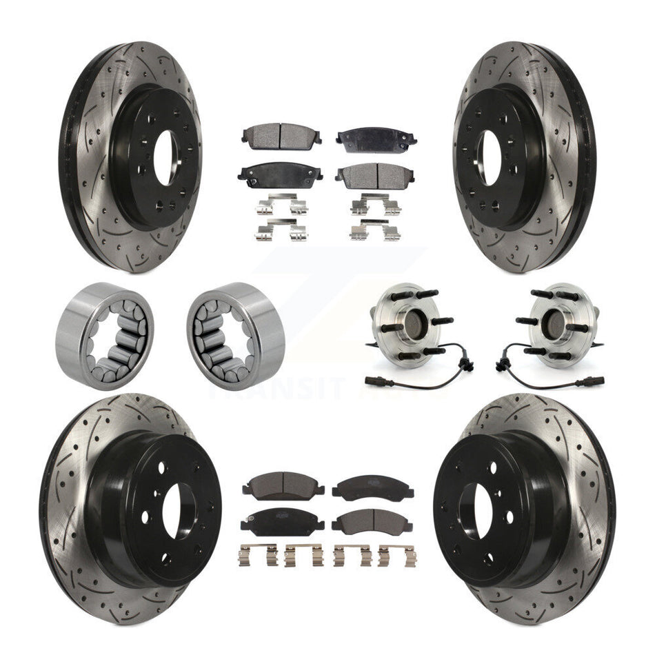 Front Rear Hub Bearing Coat Brake Rotor Pad Shoe Kit (10Pc) For Chevrolet GMC Sierra 1500 KBB-111361