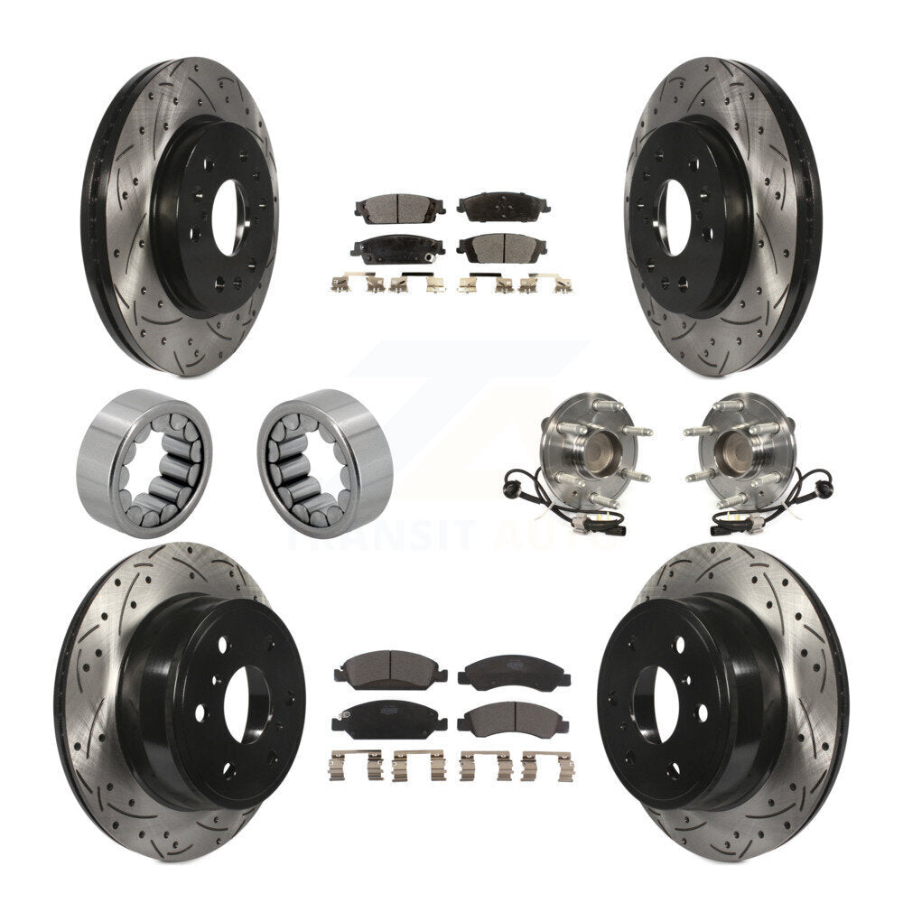 Front Rear Hub Bearing Coat Brake Rotor Pad Shoe Kit (10Pc) For GMC Sierra 1500 Chevrolet KBB-111363