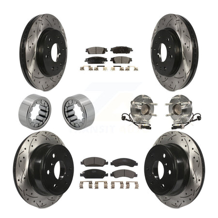 Front Rear Hub Bearing Coat Brake Rotor Pad Shoe Kit (10Pc) For GMC Sierra 1500 Chevrolet KBB-111363
