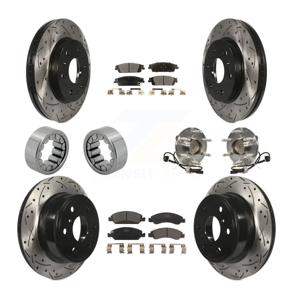 Front Rear Hub Bearing Coat Brake Rotor Pad Shoe Kit (10Pc) For GMC Sierra 1500 Chevrolet KBB-111363