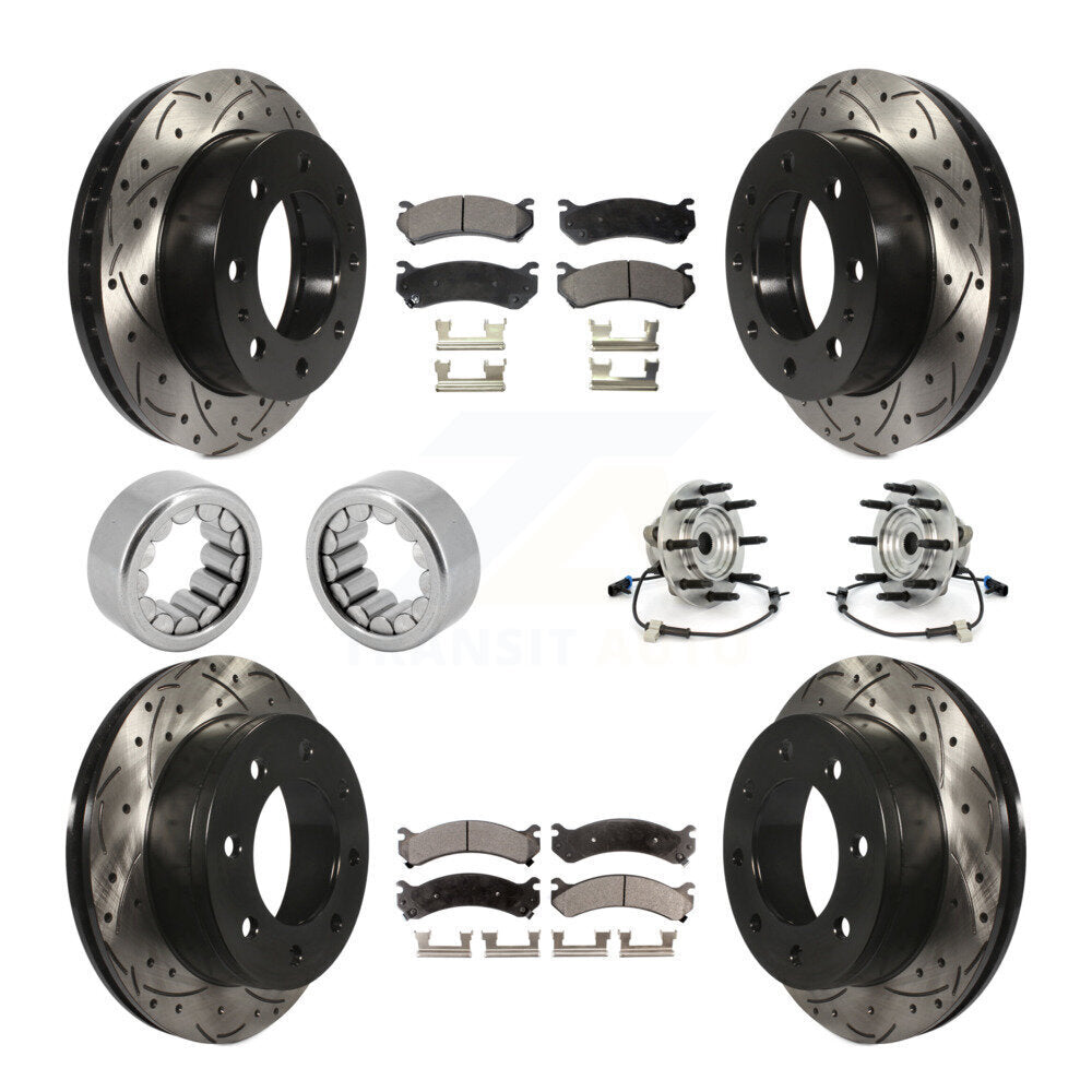 Front Rear Hub Bearings Coated Disc Brake Rotors And Pads Shoes Kit (10Pc) For Hummer H2 KBB-111380
