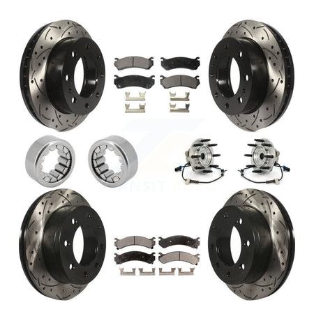 Front Rear Hub Bearings Coated Disc Brake Rotors And Pads Shoes Kit (10Pc) For Hummer H2 KBB-111380