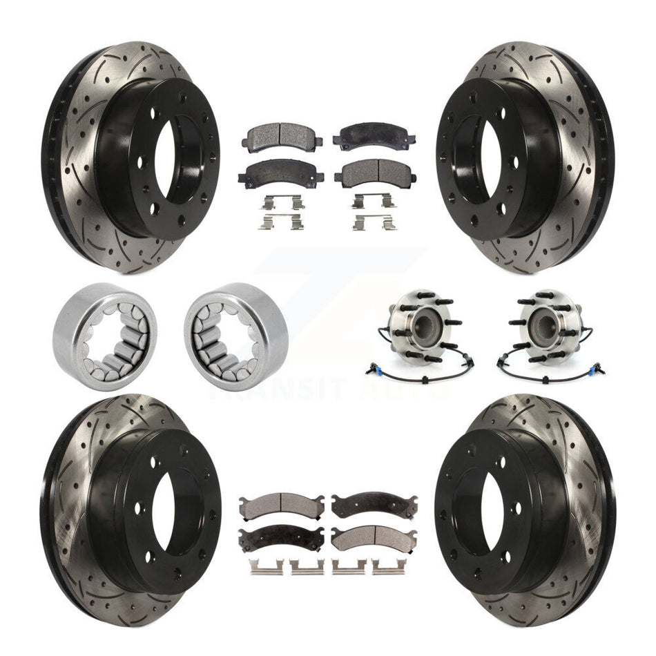 Front Rear Hub Bearing Coat Brake Rotor Pad Shoe Kit (10Pc) For GMC Savana 2500 Chevrolet KBB-111382