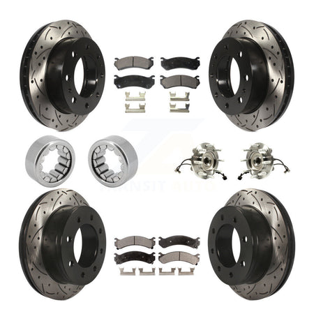 Front Rear Hub Bearing Coat Brake Rotor Pads Shoe Kit (10Pc) For Chevrolet Silverado 2500 KBB-111387