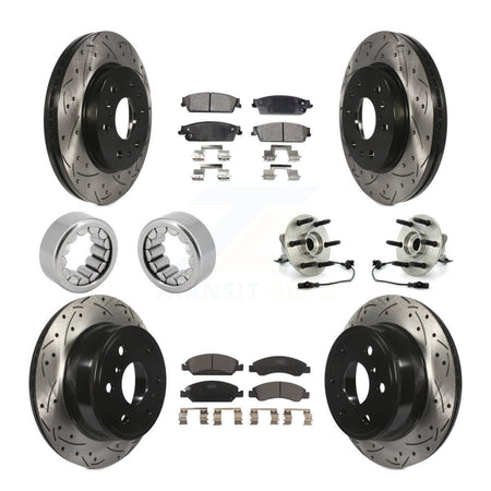 Front Rear Hub Bearing Coat Brake Rotor Pads Shoe Kit (10Pc) For Chevrolet Silverado 1500 KBB-111389