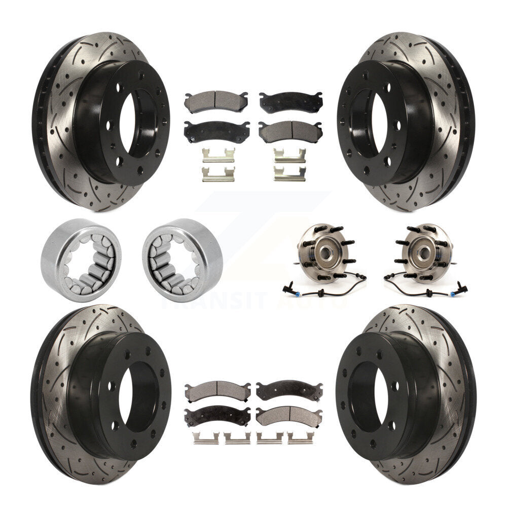 Front Rear Bearing Coated Brake Rotor Pad Shoe Kit (10Pc) For Chevrolet Silverado 2500 HD KBB-111391