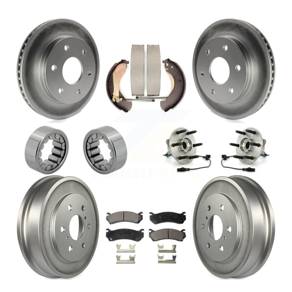 Front Rear Hub Bearing Coat Brake Rotor Pads Shoe Kit (10Pc) For Chevrolet Silverado 1500 KBB-111414